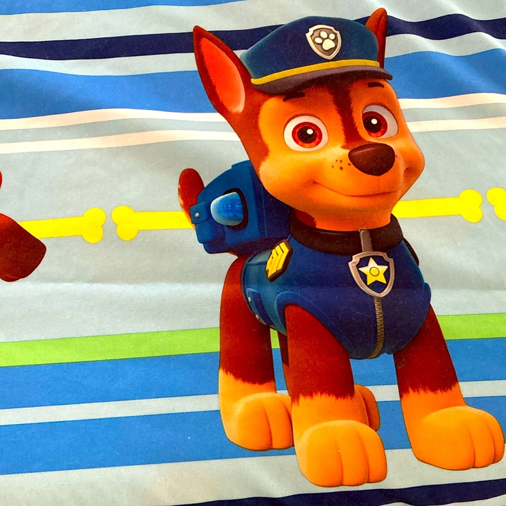 Nickelodeon Paw Patrol Twin Flat Sheet 2015 Dogs Police Dog Pups NWOT